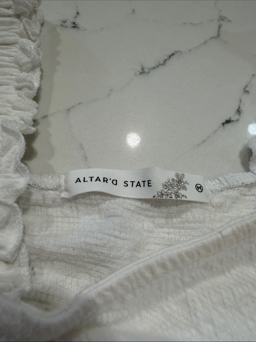 Altar'd State White Ruffled Tank Top - Picture 2 of 4